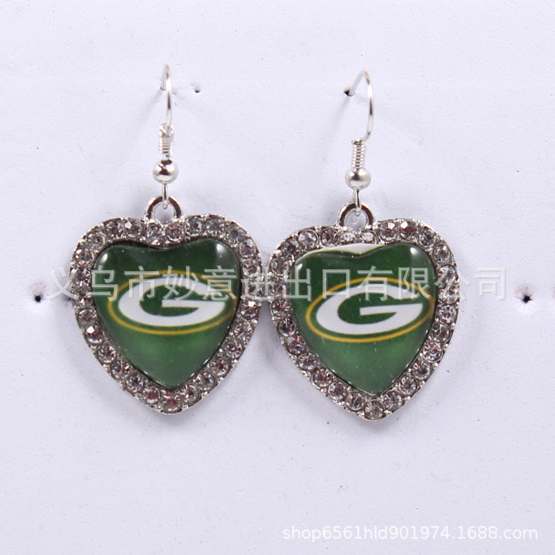 Wholesale Peach Dot Diamond Logo Earrings